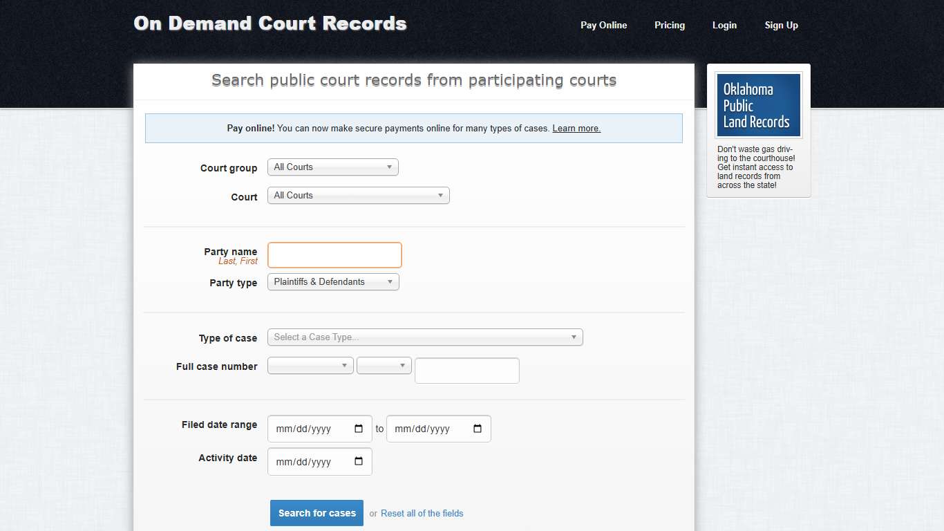 On Demand Court Records