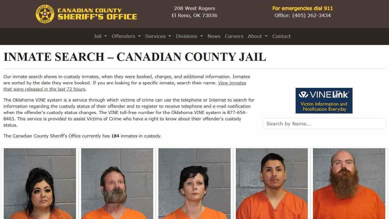 Inmate Search | Canadian County Sheriff's Office